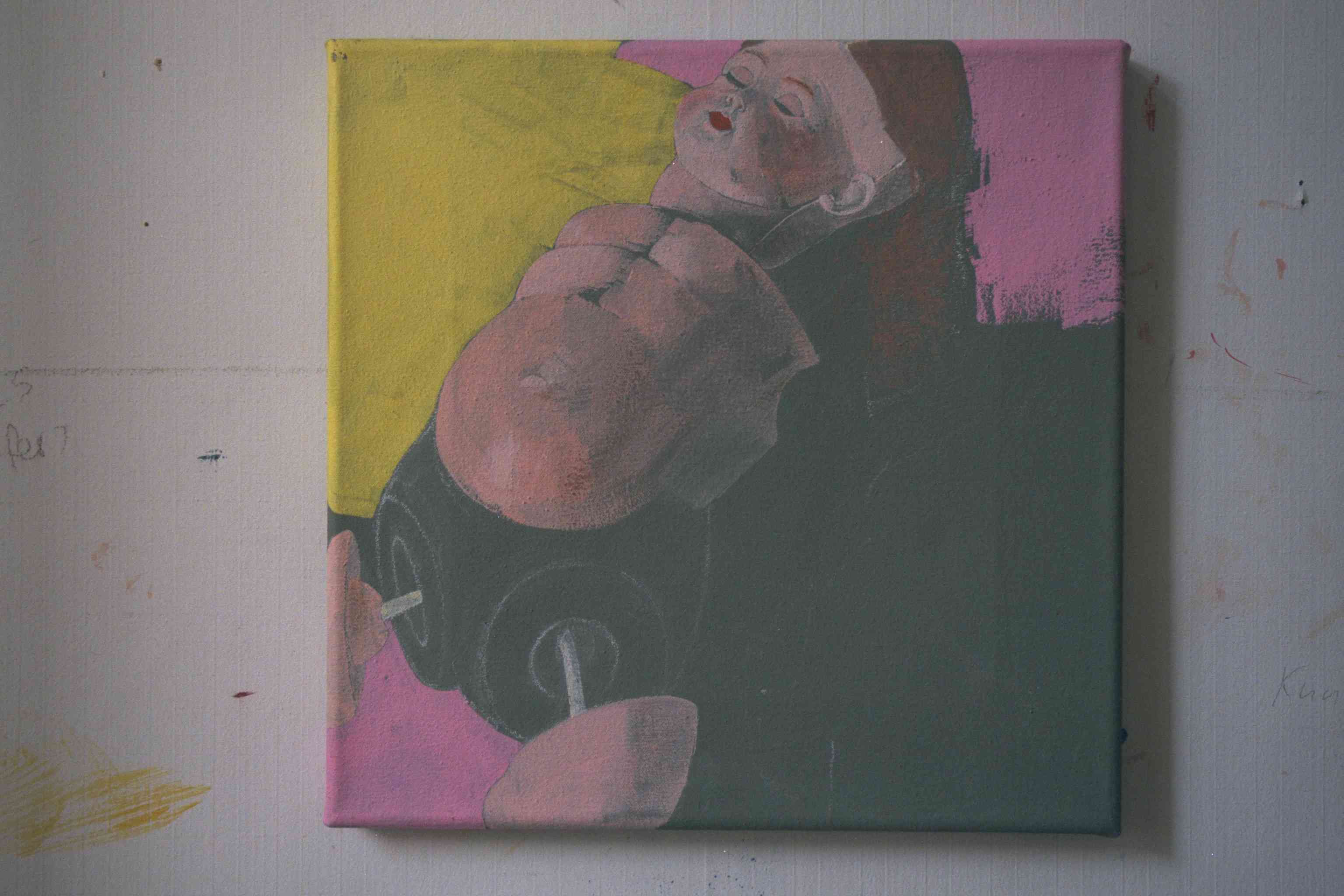 schlaf der puppen, tempera auf leinwand, 30x30cm, 2000